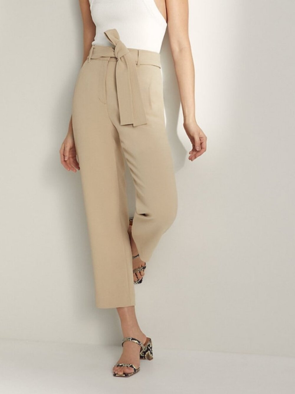 Aritzia Wilfred Tie Front Pants Size 6 Beige